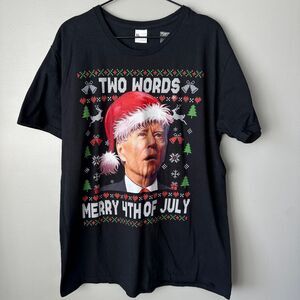 Nwot Joe Biden Merry 4th of July Mens XL Christmas Tshirt
